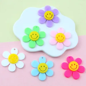 Ciondoli margherita smiley acrilico colorato ciondoli creazione gioielli accessori fai