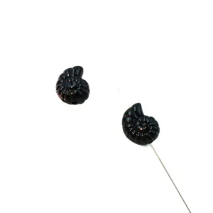Black conch shape acrylic loose beads for DIY handmade jewelry accessories design.