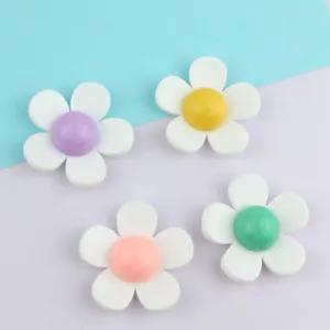 Acrylic flower patches resin cabochons colorful floral charms for DIY hair clips bag