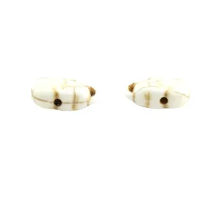 White cracked turquoise elephant loose beads, horizontal hole spacer bead accessories.