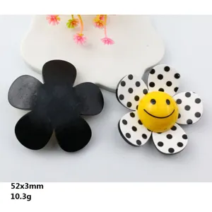 Acrylic flower patch cute polka dot smiley face cabochon DIY hair clip bag accessories