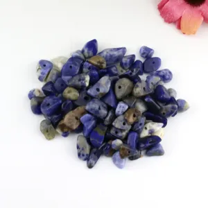 Blaue unregelmäßige Schotter lose Perlen mit geraden Löchern für DIY Schmuck Zubehör.