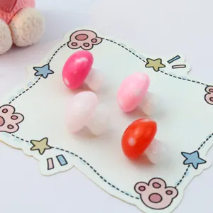 Colorful 12mm acrylic mushroom beads DIY loose beads for jewelry making and crafting accessories.