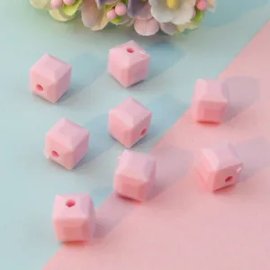 8mm faceted acrylic square beads pink loose spacer beads jewelry making craft DIY accessories