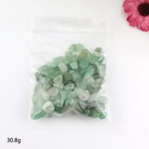 Grüne Aventurin unregelmäßige Splitter Perlen lose gebohrte Edelsteine Basteln 30.8g
