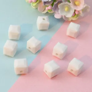 8mm white faceted square acrylic beads loose spacer charms for DIY jewelry making accessories