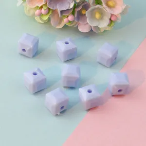 8mm faceted acrylic square beads pastel purple loose spacer beads for cute DIY jewelry making