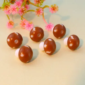 12mm acrylic 3d mushroom beads colored through-hole loose beads diy jewelry accessories