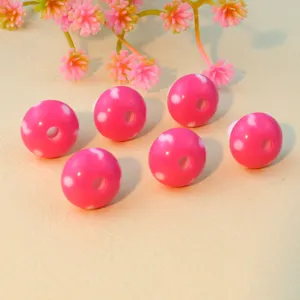 12mm acrylic mushroom beads pink polka dot spacer beads diy jewelry making crafting parts