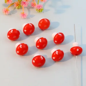 12mm acrylic mushroom beads DIY jewelry spacer charms colorful loose craft making supplies