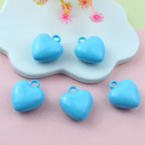 17mm acrylic heart pendant smooth love charm with hole DIY jewelry making accessory blue