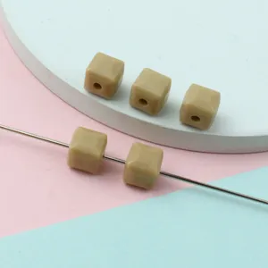 8mm faceted acrylic cube beads solid color jewelry making spacer beads close up view