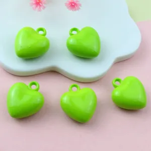 17mm small acrylic peach heart pendants smooth love charms with hole DIY jewelry accessories