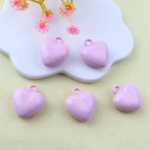 17mm acrylic heart pendant smooth love charm with hole for DIY jewelry making accessories