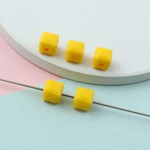 8mm faceted acrylic square beads solid color spacer loose beads for diy jewelry making accessories