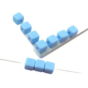 8mm light blue acrylic square beads solid color loose beads for DIY jewelry making accessories.