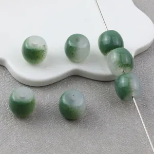 Chinesischer Stil Farbverlauf grün Imitation Jade Acryl Perlen DIY Schmuck Zubehör.