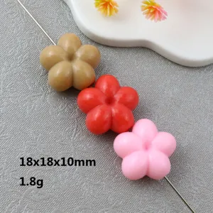 18mm acrylic plum blossom flower beads loose DIY jewelry making necklace pendant charm