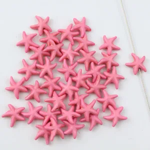 Pink starfish turquoise stone loose beads for DIY jewelry making and craft design accessories