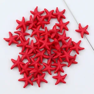 Red turquoise starfish beads direct hole loose beads DIY jewelry making accessories parts