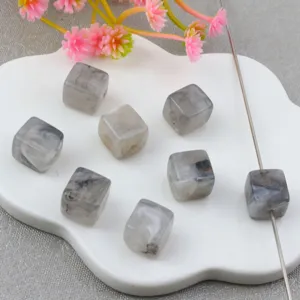 Acryl vierkante kralen voor DIY sieraden maken, marmerpatroon afstandhouder kralen.