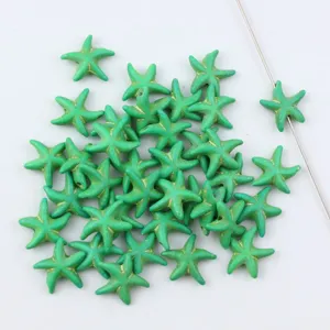 Turquoise starfish loose beads straight hole DIY jewelry making craft supply charm accessory