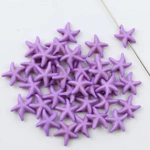 Purple starfish turquoise loose beads for DIY jewelry making and craft decoration detailing