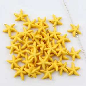 Yellow starfish loose beads direct hole spacer beads for DIY jewelry making accessories!