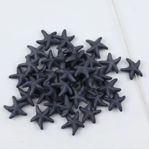 Dark purple starfish loose beads with straight holes, perfect for DIY jewelry making accessories.