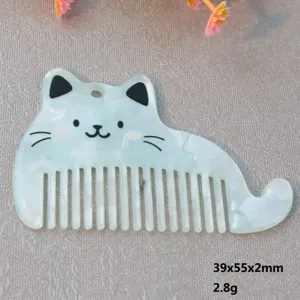 Acrylic cat shape comb pendant 39x55mm light blue cute kitty hair accessory charm
