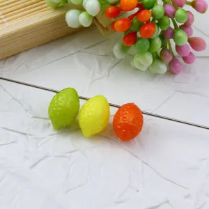 Colorful lemon acrylic loose beads for DIY bracelets, phone chains, and jewelry making.