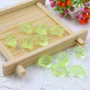 Transparent light green lemon fruit acrylic loose beads for DIY phone chain bracelet making.