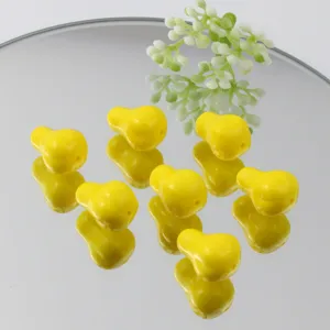 Yellow pear shaped acrylic loose beads for DIY jewelry making phone charms bracelets craft parts