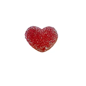Red heart acrylic sugar bead DIY jewelry making accessory with shiny texture for crafts.