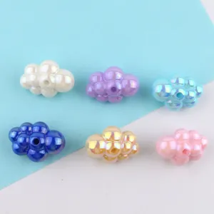 Acrylic cloud beads, colorful iridescent loose spacer beads for DIY jewelry making accessories.