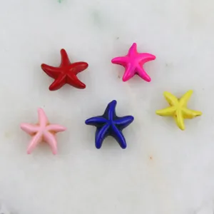 Cuentas de estrella de mar de turquesa colorida para hacer joyas de bricolaje, abalorios sueltos.