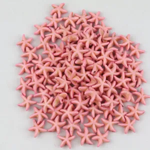 Cuentas sueltas en forma de estrella de mar rosa, diseño de agujero, ideal para joyería DIY.