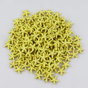 Abalorios estrella de mar amarillos para manualidades joyería DIY estilo turquesa componentes.