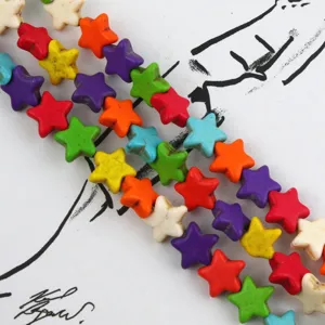 DIY colorful turquoise star loose beads for handmade jewelry making craft design parts