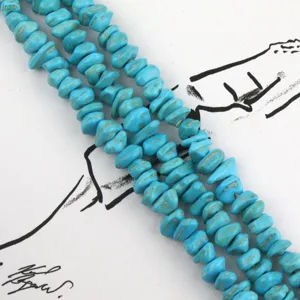 Turquoise chip beads, turquoise gemstone wheel beads for DIY jewelry making detail view