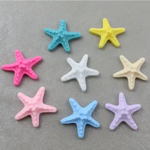 Colorful resin starfish charms for DIY crafts, cute hair clips, and nice shoes decor.