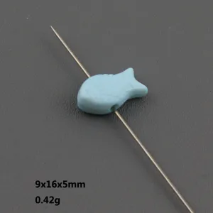 Perle en vrac de poisson bleu clair accessoire de bijoux DIY 9x16mm artisanat