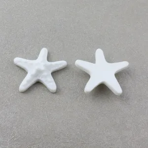 White resin starfish DIY accessories, double-sided display for hair clips and shoes.
