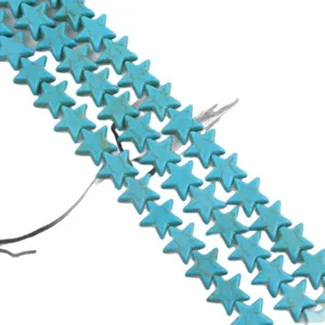 Turquoise star shape loose beads DIY jewelry making gemstone beading craft supplies