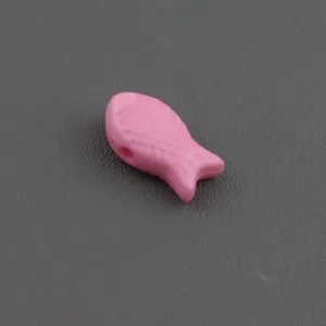 Détail de perle lâche en forme de poisson rose, trou horizontal 9x16mm accessoire bijou.