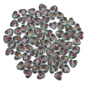 Transparent floral heart acrylic beads DIY jewelry making necklace bracelet craft accessories