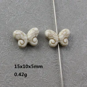Perline sfuse in acrilico crepato farfalla per creazione di gioielli, 15x10x5mm, 0.42g
