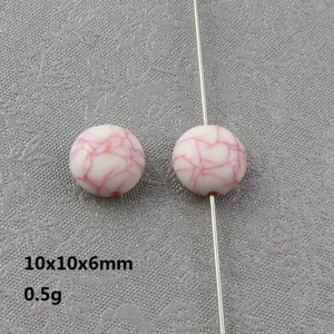 Dettaglio perla in acrilico craquelé, 10x10x6mm perla sfusa per accessori di gioielleria fai.