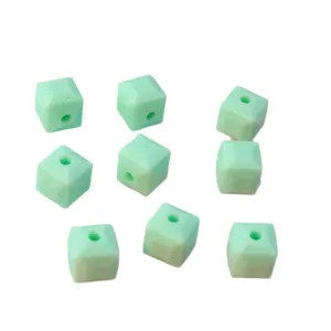 8mm Faceted Acrylic Square Beads Mint Green Loose Spacer Beads for DIY Jewelry Making