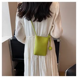Women mini green phone bag casual minimalist cross-body bag stylish shoulder purse.